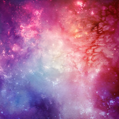 Wall Mural - Watercolor Space Background, Galaxy Watercolor Texture