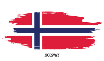 Wall Mural - Norway flag vector grunge paint stroke  