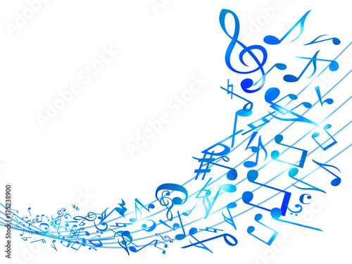 音符ミュージック背景イラスト青 Adobe Stock でこのストックベクターを購入して 類似のベクターをさらに検索 Adobe Stock