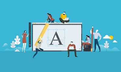Wall Mural - logo design. flat design people concept for graphic design, branding and corporate identity. vector 