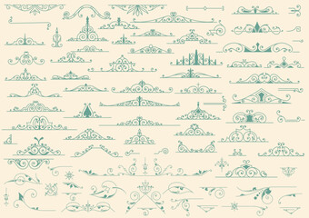 Wall Mural - mega set of design elements