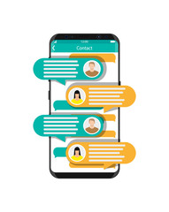 Poster - Smartphone with messaging sms app.