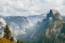 Panoramic Views Of Yosemite Valley From Glacier Point Overlook, California