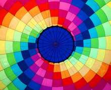 Multi Colored Hot Air Balloon View From Inside 