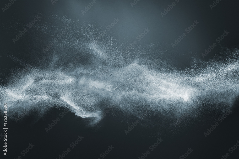 Abstract design of white powder snow cloud - obrazy, fototapety, plakaty 