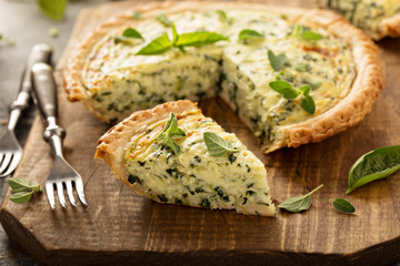 Wall Mural - Spinach and herb Florentine quiche