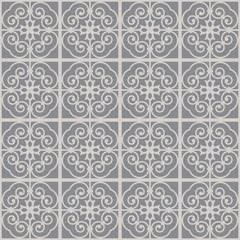 Poster - Seamless pattern in floral style. Spirals and curls United with each other.