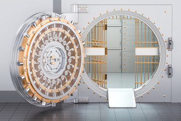 Poster - Open Bank Vault Door, 3D rendering