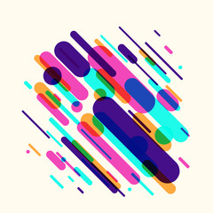 Poster - Vector illustration of dynamic composition made of various rounded shapes