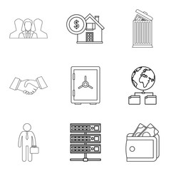 Poster - Loan conditions icons set, outline style