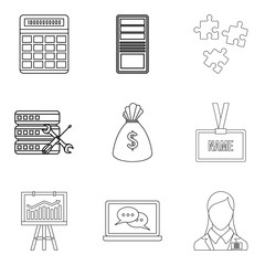 Poster - High price icons set, outline style