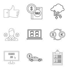 Poster - Low price icons set, outline style