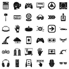 Poster - Monitor icons set, simple style
