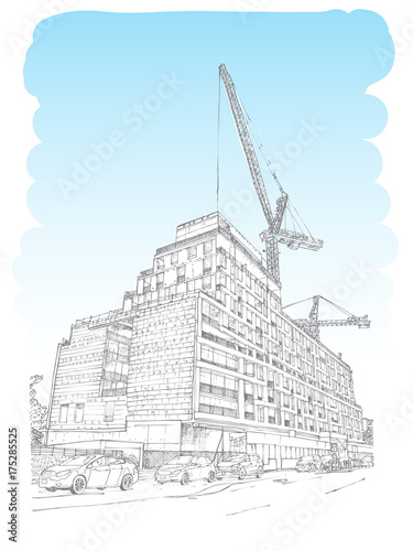 Building Condo Construction Background Urban Landscape Real
