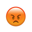 Isolated red angry emotional red face icon
