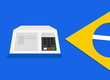 Electronic machine voting urn flag Brazil  illustration