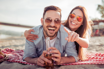 Young couple having fun