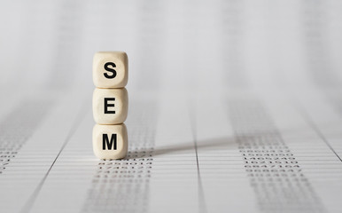 Poster - Word SEM made with wood building blocks
