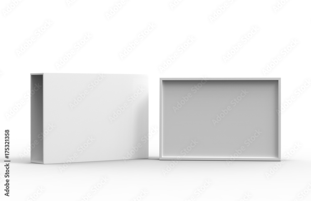 White Box Slideshow Pattern Sliding Box Gift Set, Mock Up Template On Isolated White Background ...