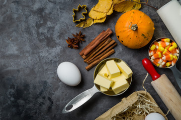 Sticker - Thanksgiving concept - baking ingredients and symbols