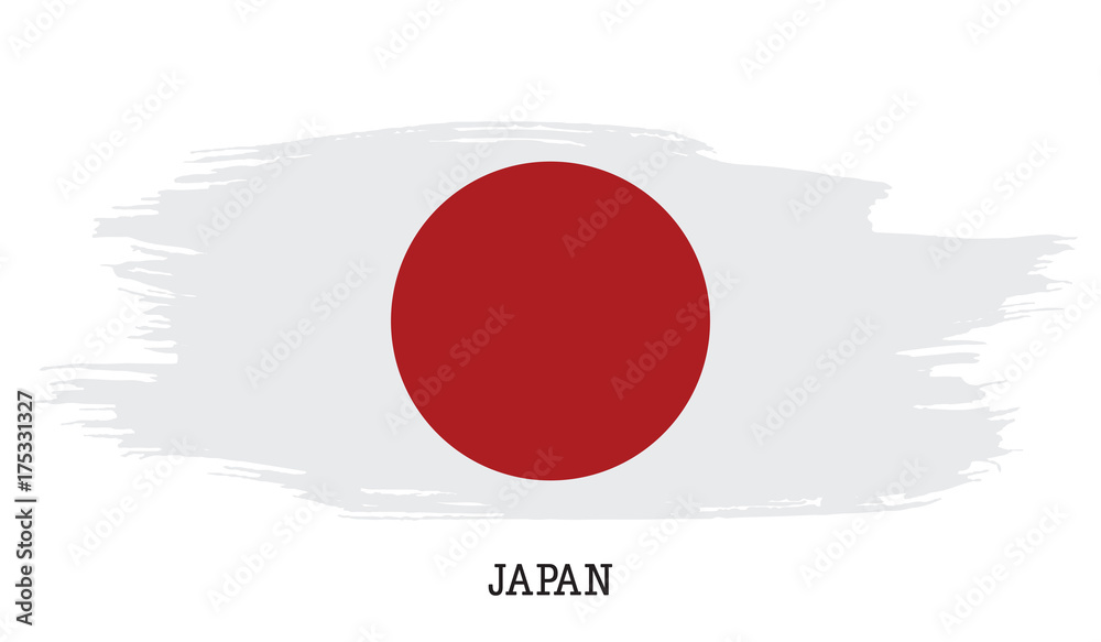 Japan flag vector grunge paint stroke Stock Vector | Adobe Stock