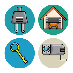 Poster - set of smart home tecnology system icons