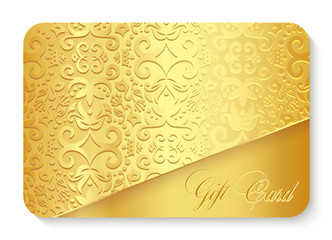 Wall Mural - Luxury golden gift card with vintage ornament decoration