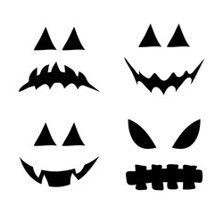 Sticker - jack o lantern smile silhouette vector symbol icon design. Beautiful illustration isolated on white background