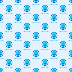 Poster - Seamless colorful drops pattern background vector water blue nature raindrop abstract illustration