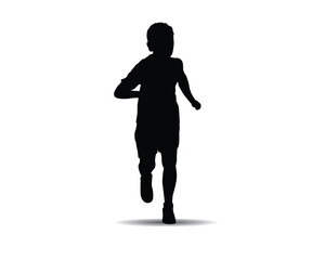 running kids silhouette illustration