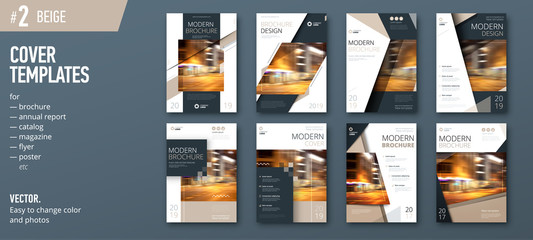 set of business cover design template for brochure, report, catalog, magazine or booklet. creative v