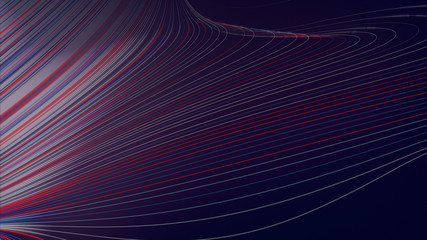Aufkleber - Digital colored lines abstract background. 3d rendering