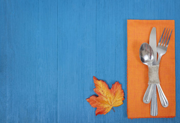 Wall Mural - Autumn Thanksgiving Table Setting Background