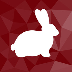 Poster - Osterhase - Icon mit geometrischem Hintergrund rot