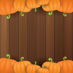 autumn vector orange pumpkins border design template for banners and thanksgiving day backgrounds.