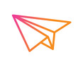 © Andy - Vector colorful gradient pink to orange paper plane icon.