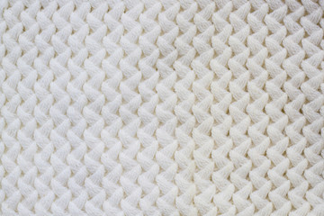 Wall Mural - Sweater or scarf Pattern Of White Knitted Fabric Texture Background