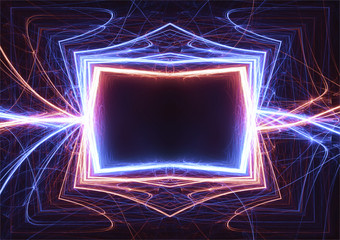 Wall Mural - fire and ice lightning frame fith copy space