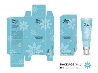 Wall Mural - Cosmetic Packaging Template, blue layout