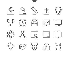 Poster - Education UI Pixel Perfect Well-crafted Vector Thin Line Icons 48x48 Ready for 24x24 Grid for Web Graphics and Apps with Editable Stroke. Simple Minimal Pictogram