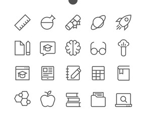 Poster - Education UI Pixel Perfect Well-crafted Vector Thin Line Icons 48x48 Ready for 24x24 Grid for Web Graphics and Apps with Editable Stroke. Simple Minimal Pictogram
