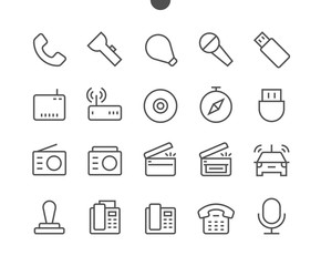 Poster - Devices UI Pixel Perfect Well-crafted Vector Thin Line Icons 48x48 Ready for 24x24 Grid for Web Graphics and Apps with Editable Stroke. Simple Minimal Pictogram