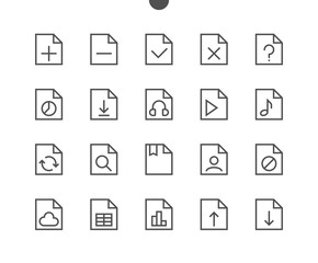 Wall Mural - File UI Pixel Perfect Well-crafted Vector Thin Line Icons 48x48 Ready for 24x24 Grid for Web Graphics and Apps with Editable Stroke. Simple Minimal Pictogram