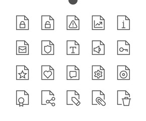 Fototapete - file ui pixel perfect well-crafted vector thin line icons 48x48 ready for 24x24 grid for web graphic