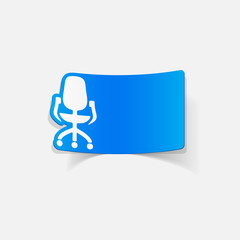 Sticker - realistic design element: office chair