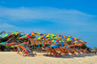 Sea,Island,umbrella,Thailand, Khai Island Phuket, Sun beds and sun umbrellas on a tropical beach