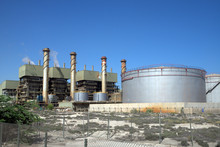 Desalination Plant In Sharjah, United Arab Emirates, Which Turns Salt Water Into Drinkable Water In This Dry Part Of The World