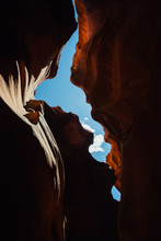 Glimpse Of The The Sky From Antelope Canyon