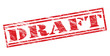draft red stamp on white background