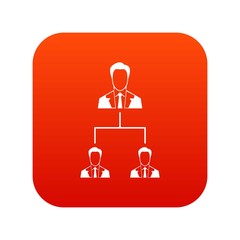 Poster - Company structure icon digital red